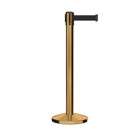 Montour Line Stanchion Belt Barrier Sat.Brass Post 16ft. Black Belt ES660-SB-BK-160
